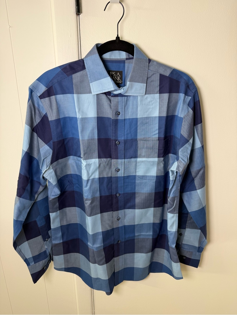 Jos. A. Bank | Traveler’s Collection Shirt | Blue Check | Men’s M | EUC